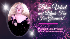 *Blue Velvet and Black Fox Fur Glamour!* (Hollywood Blonde Fur Glamour Financial Worship VIDEO)